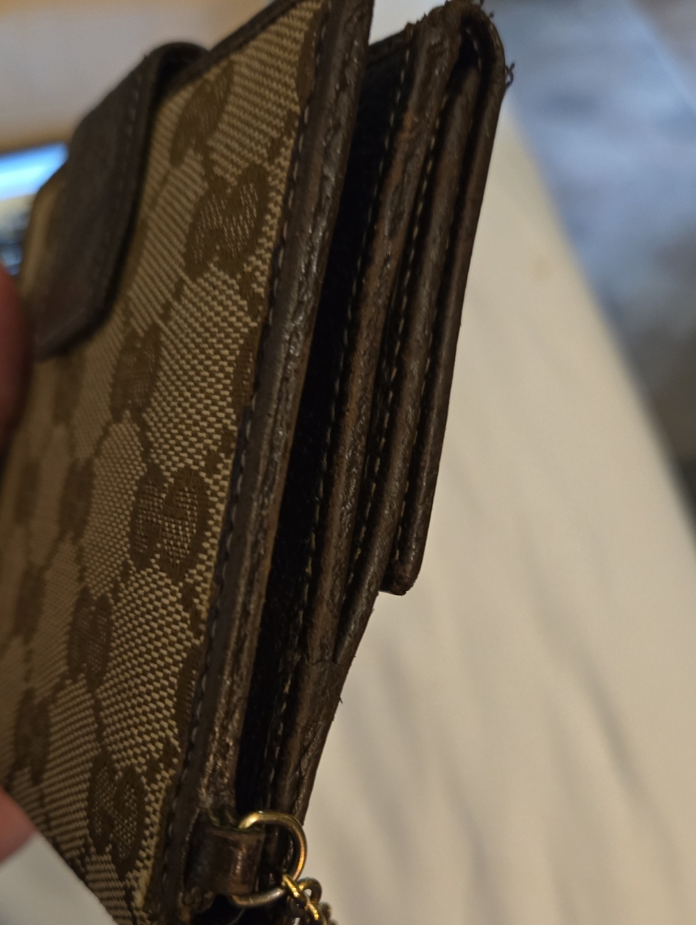 Gucci Beige and Brown GG Canvas Bi-Fold Wallet with Boot Charm - Picture 11 of 11